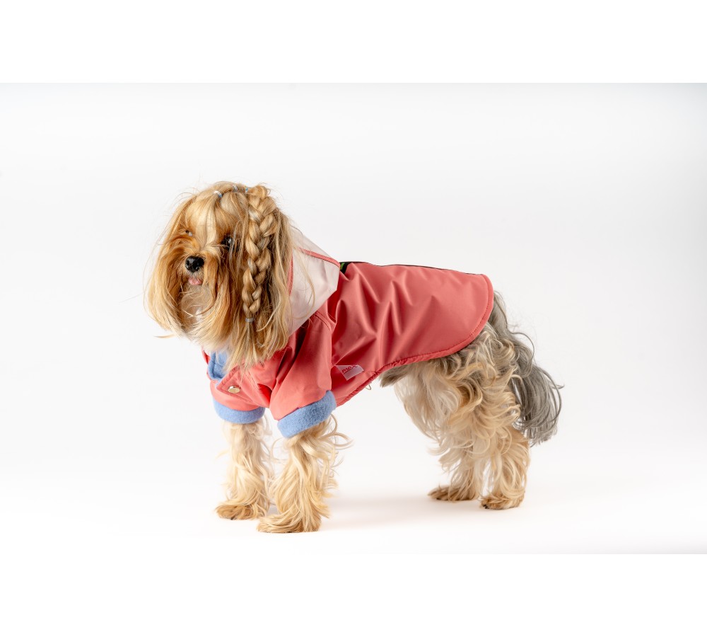 ŞEFFAF KAPÜŞONLU YAĞMURLUK PEMBE